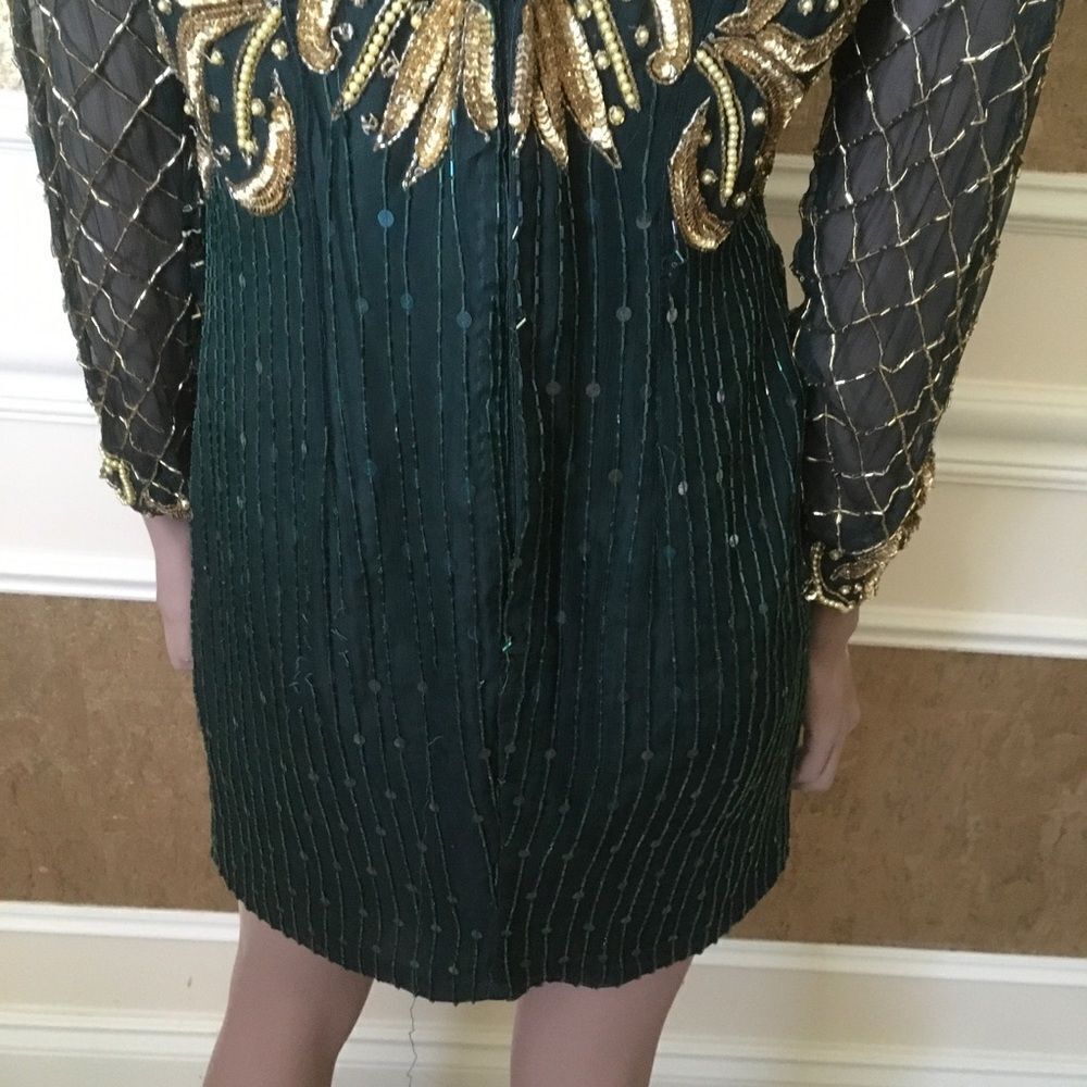 Lawrence Kazar New York vintage beaded dress S - Picture 7 of 16